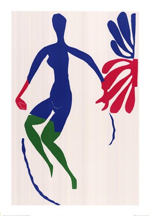 Framed Blue Nude with Green Stockings Print