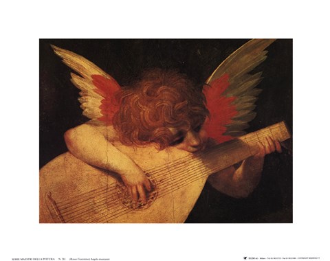Framed Musician Angel Print