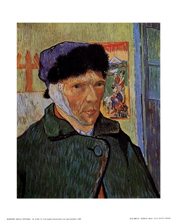 Framed Self-Portrait with Bandaged Ear, c.1889 Print