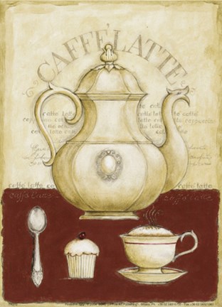 Framed Caffe Latte and Cupcake Print