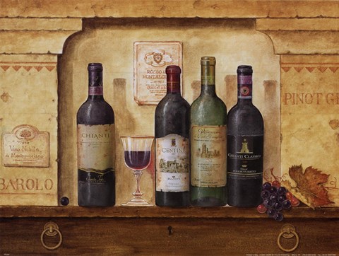 Framed Wine Gathering II Print