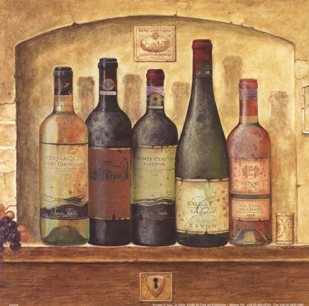 Framed Wind Bottle Cluster I Print