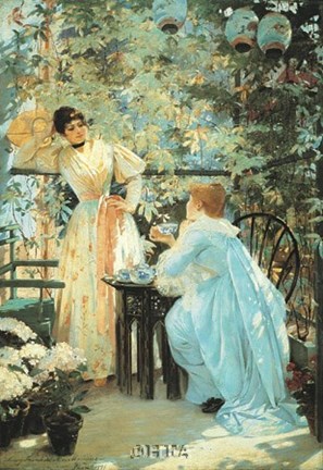 Five O'Clock Tea Fine Art Print by Mary fairchild Macmonnies low