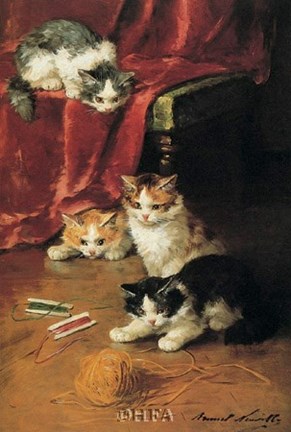 Framed Ball of Yarn Print