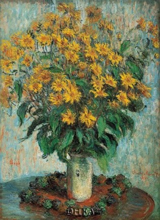 Framed Vase of Chrysanthemums Print