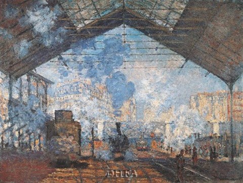 Framed La Gare Saint-Lazare Print