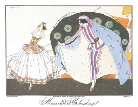 Framed Mezzetin et Columbine Print