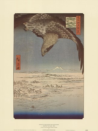 Framed Eagle Flying over the Fukagama District Print