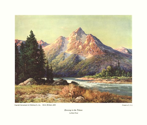 Framed Evening in the Tetons Print