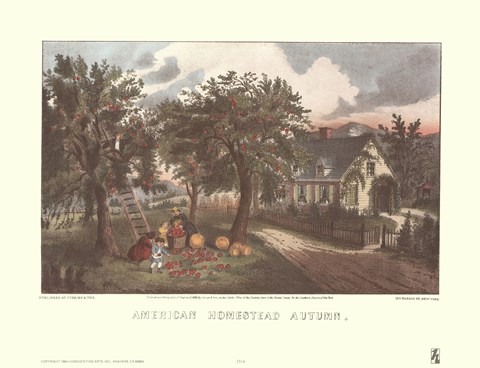 Framed American Homestead Autumn Print