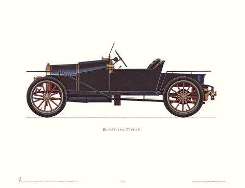 Framed Bugatti 1910 Print