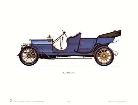 Framed Lancia 1909 Print