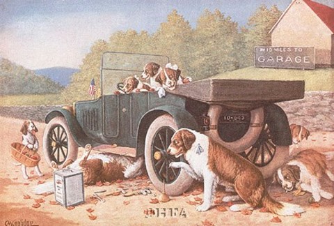 Framed Ten Miles to a Garage Print