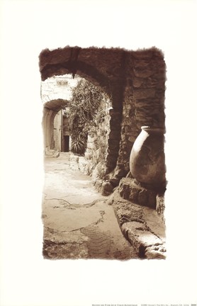 Framed Archway and Stone Jar Print