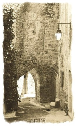 Framed Archway with Lamp Print