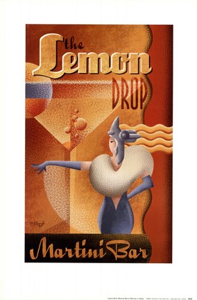 Framed Lemon Drop Martini Bar Print