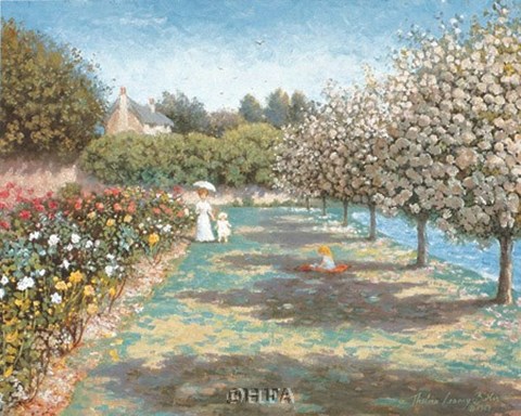 Framed In the Rose Garden Print