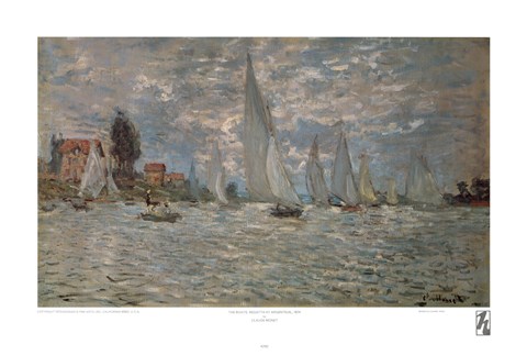 Framed Boats, Regatta at Argenteuil Print