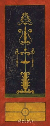 Framed Pompeiian Fresco I Print