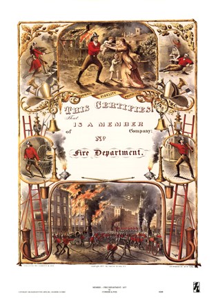 Framed Member - Fire Department, 1877 Print