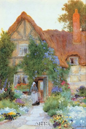 Framed Outside the Cottage Print