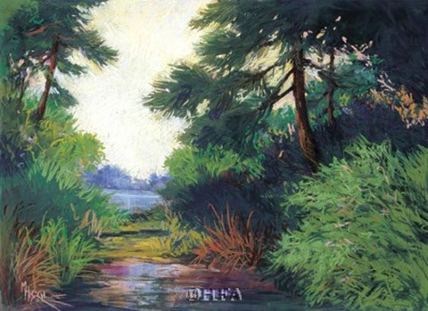 Framed Inlet Pines Print