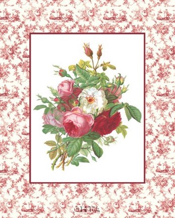 Framed Roses and Toile Print
