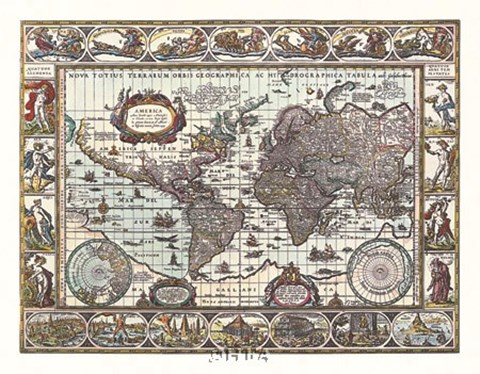 Framed Map of the World Print