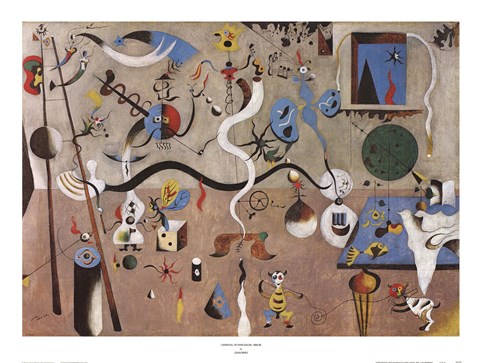 Framed Carnival of Harlequin Print