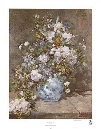 Framed Spring Bouquet, 1866 Print