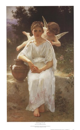 Framed Whisperings of Love, 1889 Print