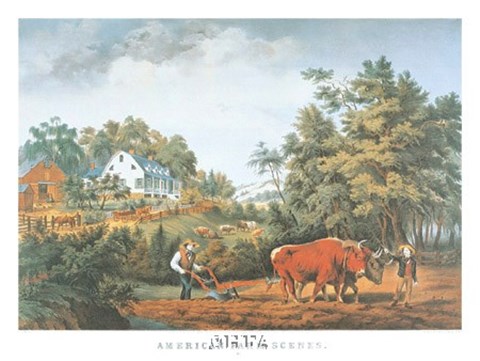 Framed American Farm Scenes Print