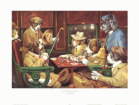 Framed His Station And Four Aces Print