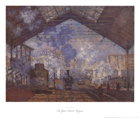 Framed La Gare Saint-Lazare Print