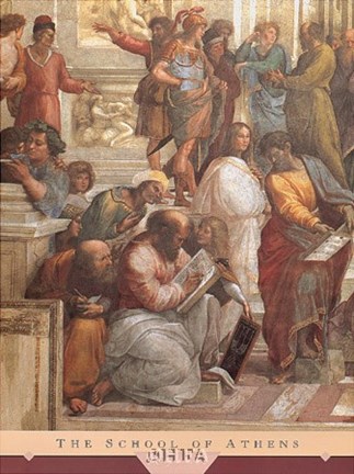 Framed School of Athens (Detail, Left) Print