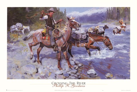 Framed Crossing the River Print