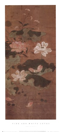 Framed Pink and White Lotus Print