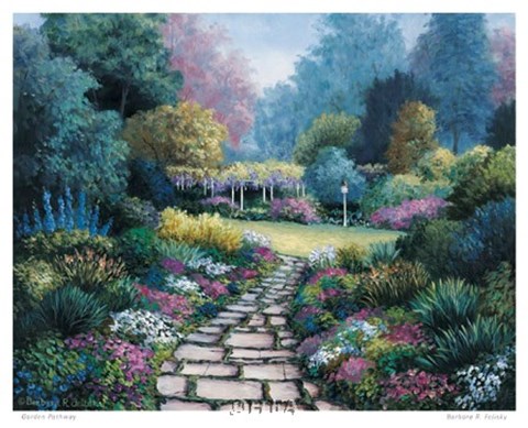 Framed Garden Pathway Print