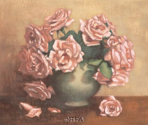 Framed French Cottage Roses II Print