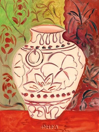 Framed Lotus Pot I Print