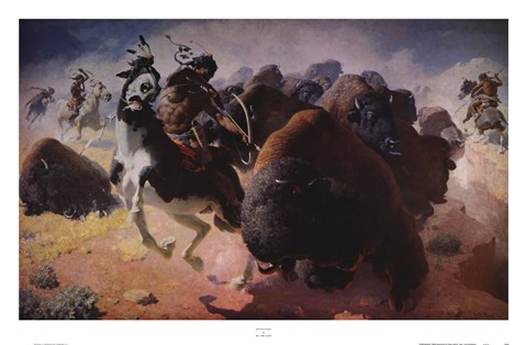 Framed Buffalo Hunt Print