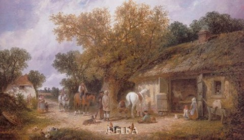 Framed Country Blacksmith, 1870 Print