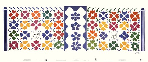 Large Composition with Masks (triptych) Fine Art Print by