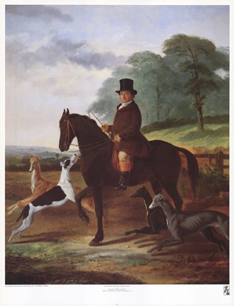 Framed Huntsman with his Greyhounds Print