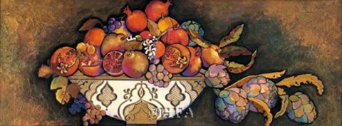Framed Artichokes &amp; Pomegranates/Moroccan Bowl Print