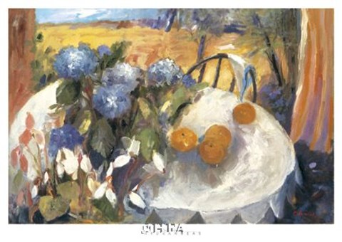 Framed Hydrangeas Print