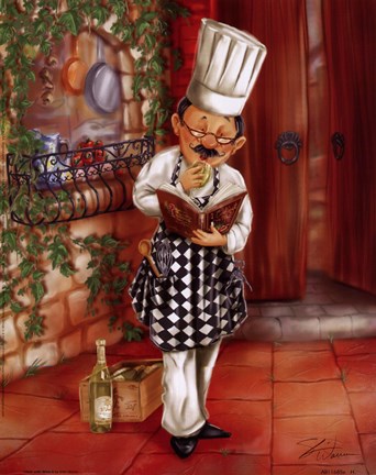 Framed Chefs With Wine II Print