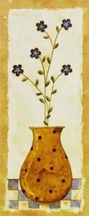 Framed Polka Dot Flower Pot I Print
