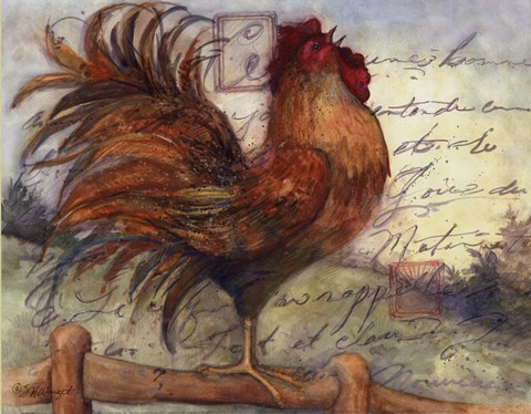 Framed Le Rooster I Print