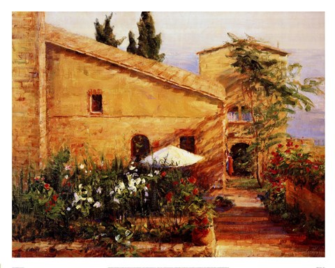 Framed Tuscan Courtyard Print